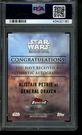 2018 Star Wars Rogue Autograph Alistair Petrie Black Refractor /10 PSA 10 Auto